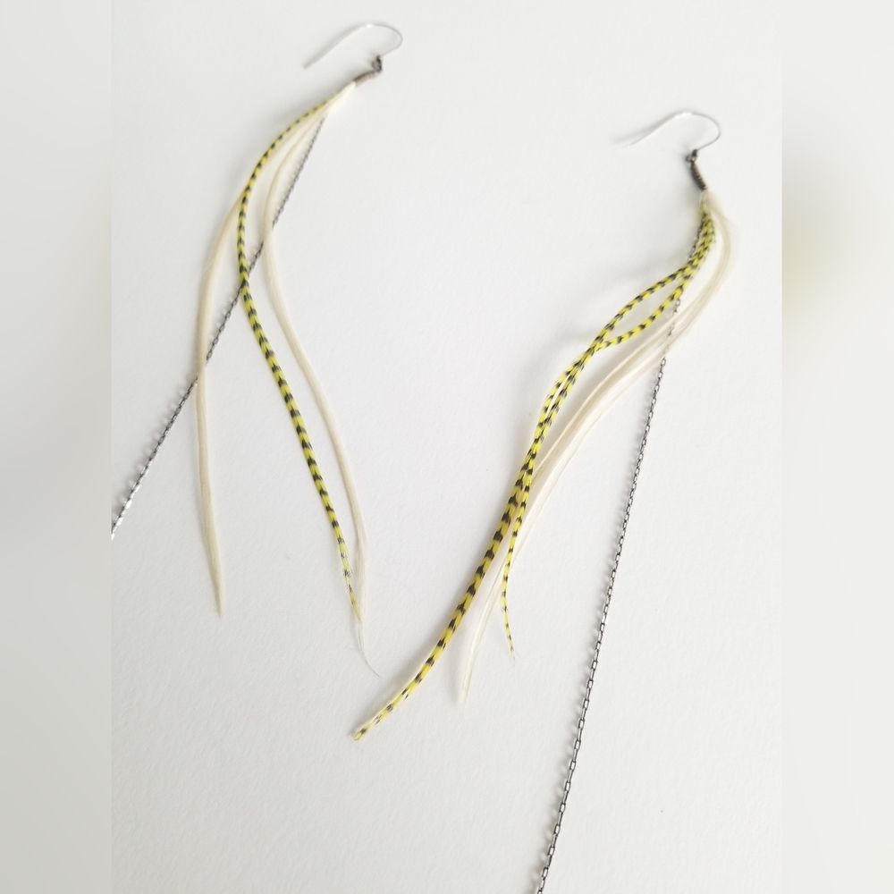 Lisa Levine Feather Chain Earrings